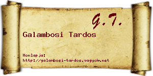 Galambosi Tardos névjegykártya
